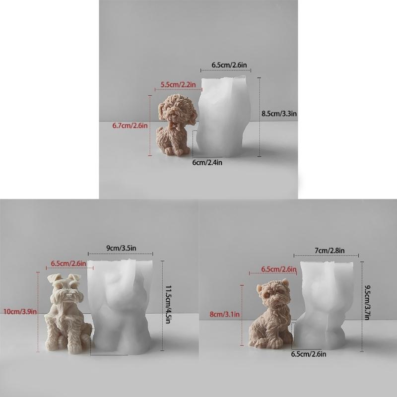 3D Dog Candle Silicone Mold Animal Candle Resin Mould for DIY Aromatherapy Candle Making Mould Soap Home Decorations