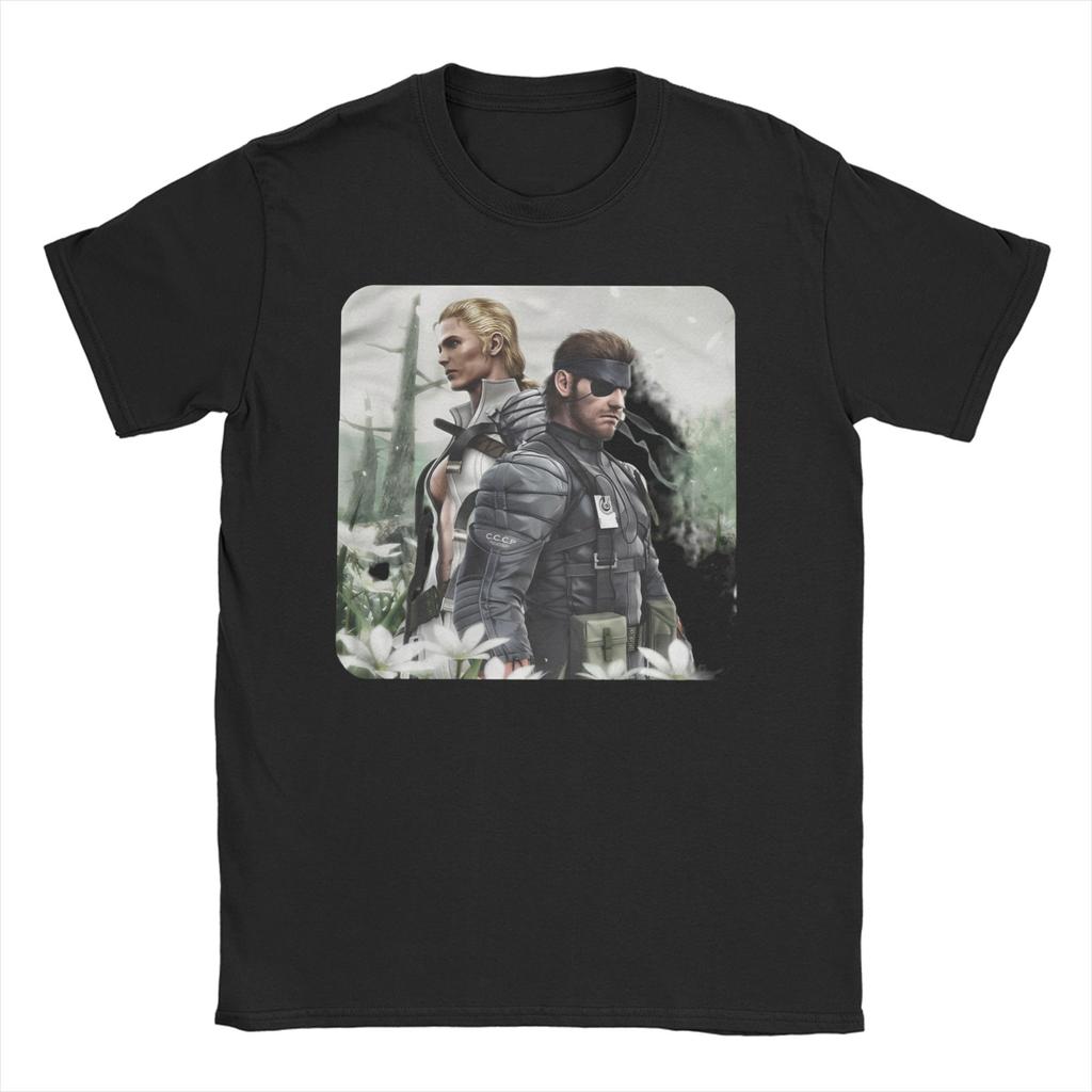 Vintage Velký Šéf MGS3 Snake Tričko Pánské Dámské Kulatý Výstřih Čistá Bavlna Trička Metal Gear Solid 3 Krátký Rukáv Trička Dárkové Vrcholy