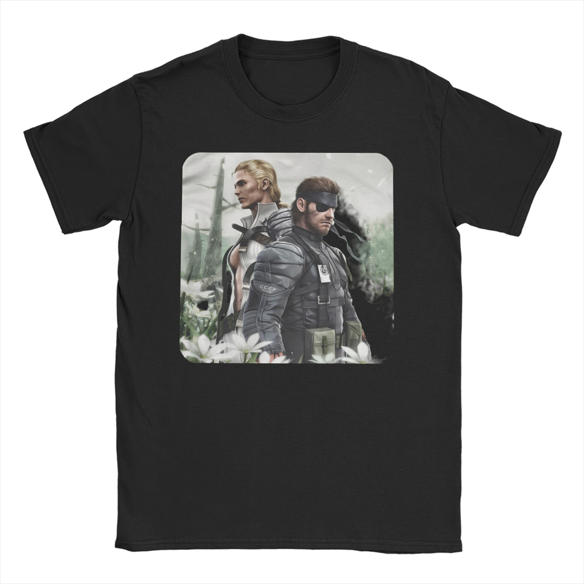 Футболка с изображением Naked Snake Big Boss в джунглях MGS3 Snake Eater для мужчин и женщин Metal Gear Solid 3 100% хлопок Футболка с круглым вырезом S