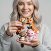 Magnetic Animal Keychain Pendant Fox Model Accessory Magnetic Hands Animal Figurine Key Holder Charm for Bags and Keys