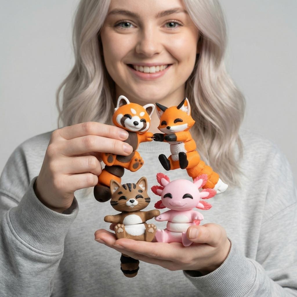 Magnetic Animal Keychain Pendant Fox Model Accessory Magnetic Hands Animal Figurine Key Holder Charm for Bags and Keys