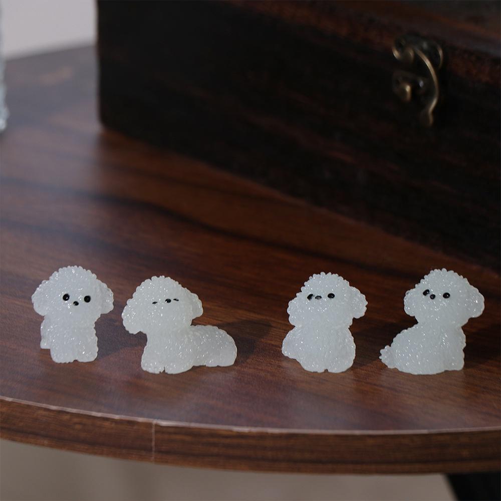 Handgefertigte Mini Leuchtende Pudel Hund Figuren Cartoon Mikro Landschaft Dekoration Haus