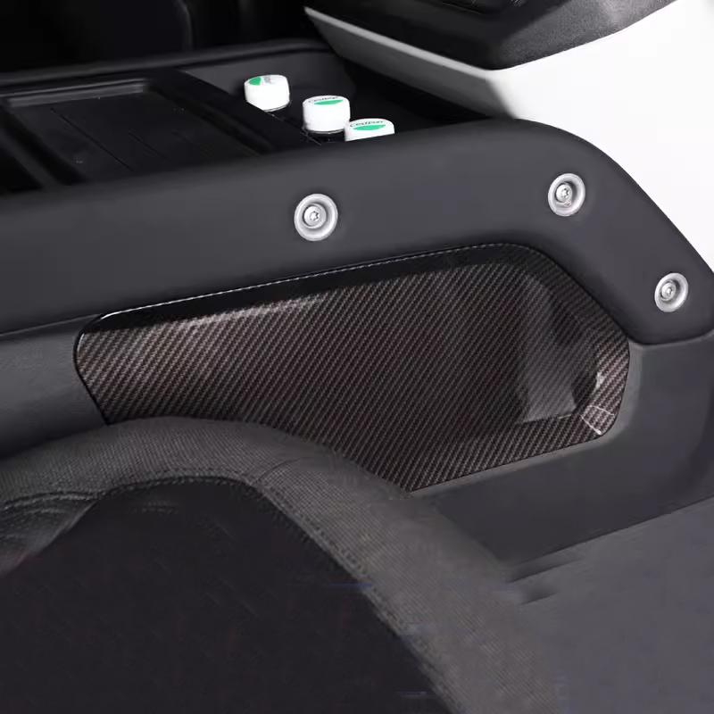 For Land Rover Defender 90 110 130 -24 ABS Carbon Fiber Car Central Control Storage Box Partition Cover Trim Car Accessories