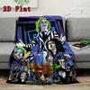 Beetlejuice 2D Flat Pattern Flannel Blanket High quality All Seasons Warmth and Comfort Perfect for Christmas Gifts.MMT0918328