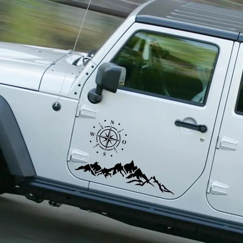 Car Graphics Mountain Compass Sticker Decor Decal Kit for Jeep Rubicon Renegade Wrangler Kia Ford Vinyl Cover Auto Accessories