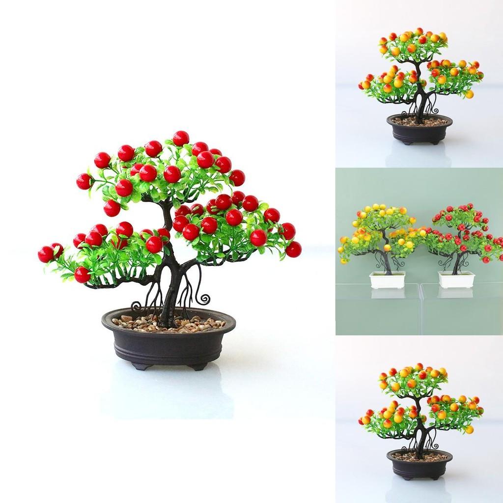 Fake Fruit Potted Plant Ornament With Plastic Craft For Living Room Desk Decor