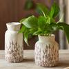 Vintage Embossed Ceramic Vase Floral Relief Hydroponic Pot for Plants Cut Flowers Festive Garden Home Table Decor  Holiday Gift