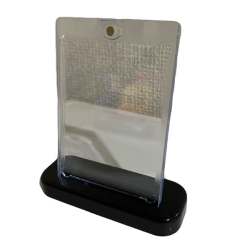 Set of 3 Trading Card Loaders and Stands, Magnetic Loader, Card Loader Stand for Pokemon Cards and Trading Cards, UV Protection, with Base, Black, Dis