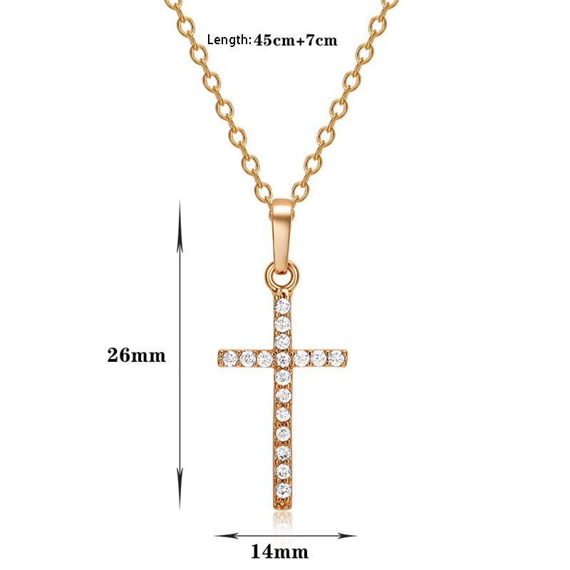 Fashion Cross Pendants Dropshipping Golden Silver Color Crystal Jesus Cross Pendant Necklace Jewelry For Men/Women Wholesale