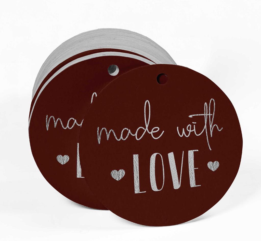 Inkdotpot Pack Of 100 Real Gold Foil Paper Tags Made With Love Text Favor Hang