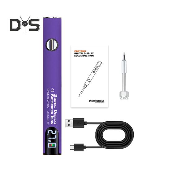 

Набір паяльника, перезаряджуваний USB, дизайн у стилі ручки, електричний регульований температурний компактний портативний паяльник фіолетовий