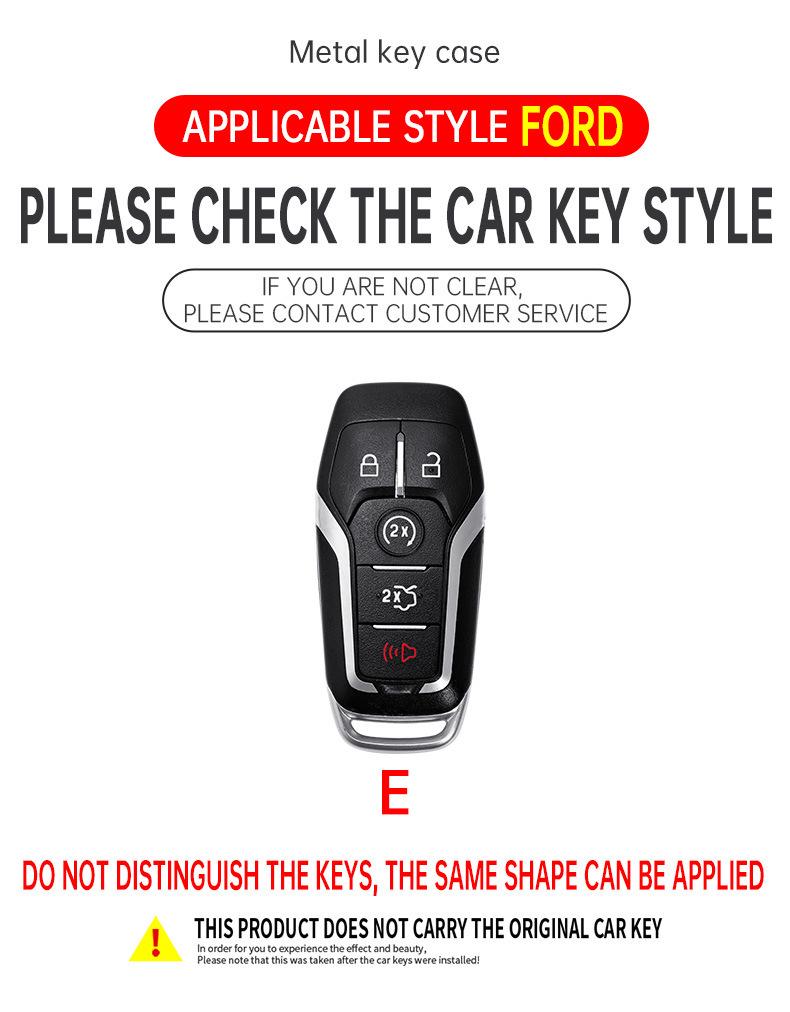 Kompatibelt metallnyckelfodral för Ford Mustang, Taurus, Explorer, Lincoln MKZ, MKC, MKX - Snyggt och Hållbart