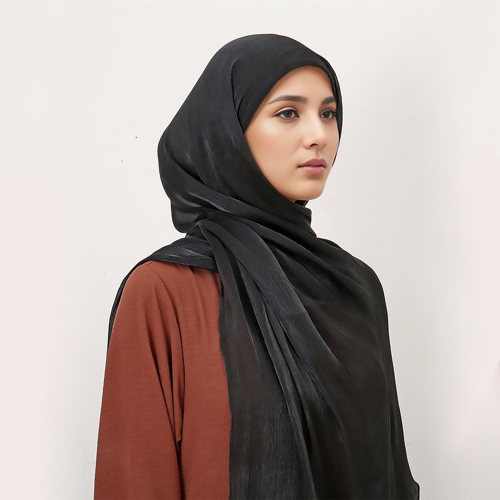 Hijab Istantaneo Musulmano Hijab Glitterato Con Cuffia Berretto Hijab Istantaneo in Seta Satinata Senza Spille Sciarpa Copricapo Sottocapo Copricapo