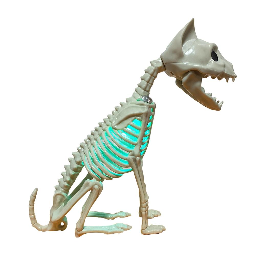 Halloween Cat Skeleton Scene Setting Props Scary Cat Skeleton Cat Setting Props (with Light)