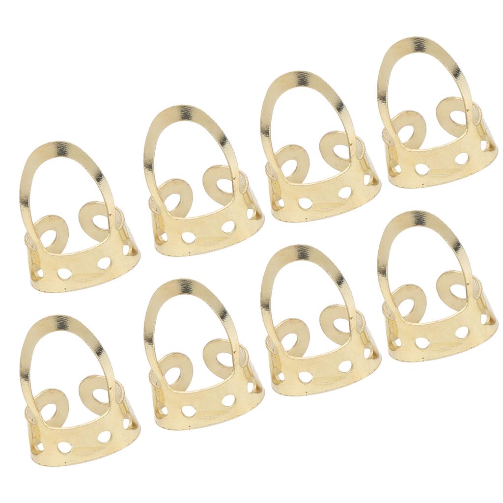 8 Stück Gitarren-Fingerpicks Verstellbar Hohl Edelstahl Musikinstrument ZubehörGold