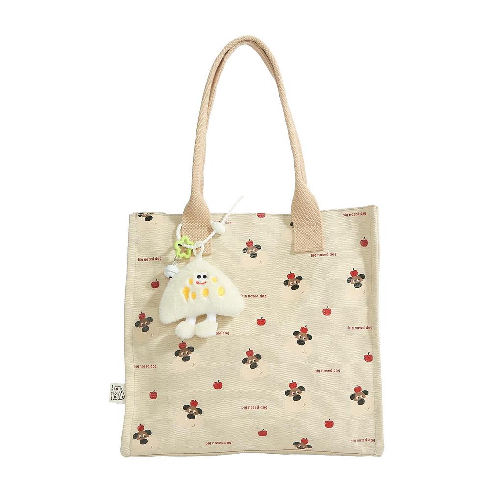 Korean Lazy Style Large Canvas Tote Bag - Fashionable, Versatile, High-End Women's Commuter Shoulder Bag