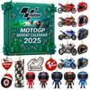 Calendario de Adviento de Motocicleta Plano 2D 2025 - 24 Días Cuenta Regresiva de Navidad Regalo, Regalo Divertido para Amantes y Motociclistas