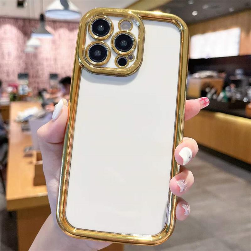 For iPhone 15 Pro Max Luxury Electroplated TPU Phone Case For iPhone 14 13 12 11 Pro Max X XS XR XS Max 8 7 Plus Shockproof Cover