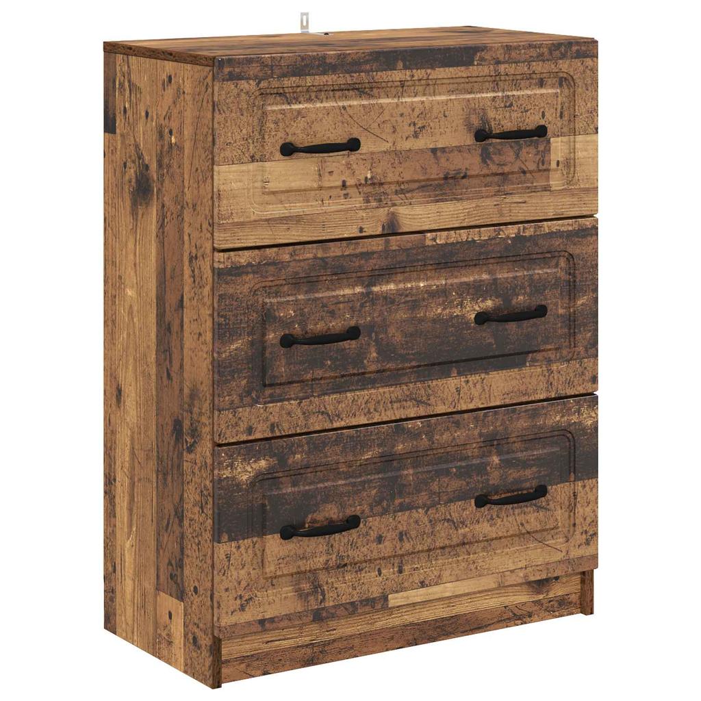 Vintage Style Drawer Cabinet Reclaimed Wood Look 66 x 34.5 x 87 cm Particleboard