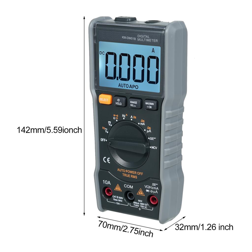 KM DM01B Smart Digital Multimeter Auto Range 6000 Counts NCV Universal Meter Handheld Multifunctional Tester Voltmeter