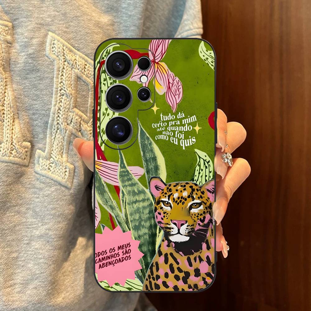 Colorful Abstract Tiger Leopard Snake Tropical Phone Case For Samsung S 24 Fe 25 Ultra Plus 20 Lite 21 30 22 23 24 22 Ultra 5G