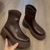 Skinny Boots Increase Height Martin Boots New Autumn Thick Heel Small British Style Platform Short Boots