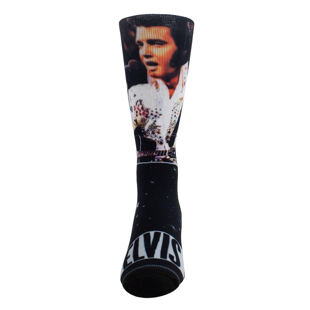 Elvis Presley Unisex Ponožky s motivem mikrofonu pro dospělé, sublimační, s kulatým výstřihem