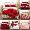 Rose Flower Valentine's Day Mother's Day Comfortable Duvet Quilt Cover Pillowcase Bedding Set Bedroom Decoration Home Textile