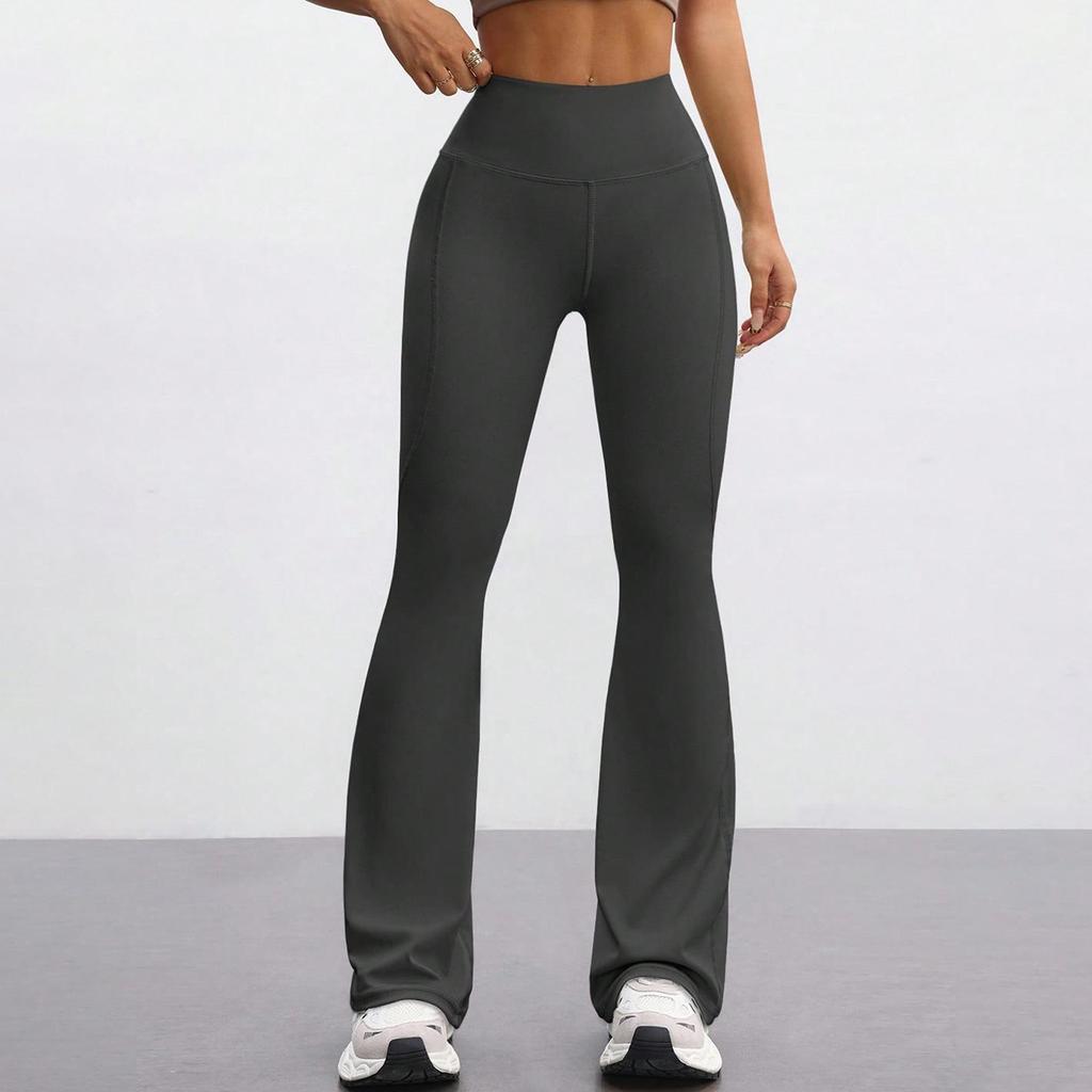 Dámské vysokopásé zvonové jógové kalhoty s pocitem druhé kůže: Rychleschnoucí, Zvedající hýždě, Přiléhavé sportovní legíny