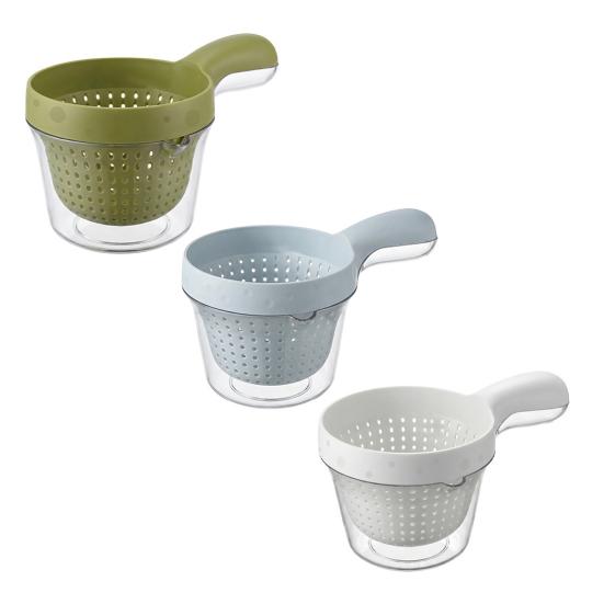 

3Pcs Double Layer Drain Basket with Handle 2-in-1 Strainer Storage Container Small Vegetable Fruit Mini Berry Tomato Grape Washing Colander Bowl B