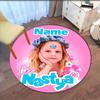 Custom Name Like Nastya Printed Round Rug Carpet Chair Rug Area Rug Entryway Doormats,for Office Chair Living Room Bedroom Kitchen Room.