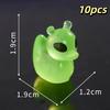 Glow In Dark Mini Resin Figurines 10Pcs Adorable Cat Duck Shapes for Micro Landscape Desktop Decoration Gifts