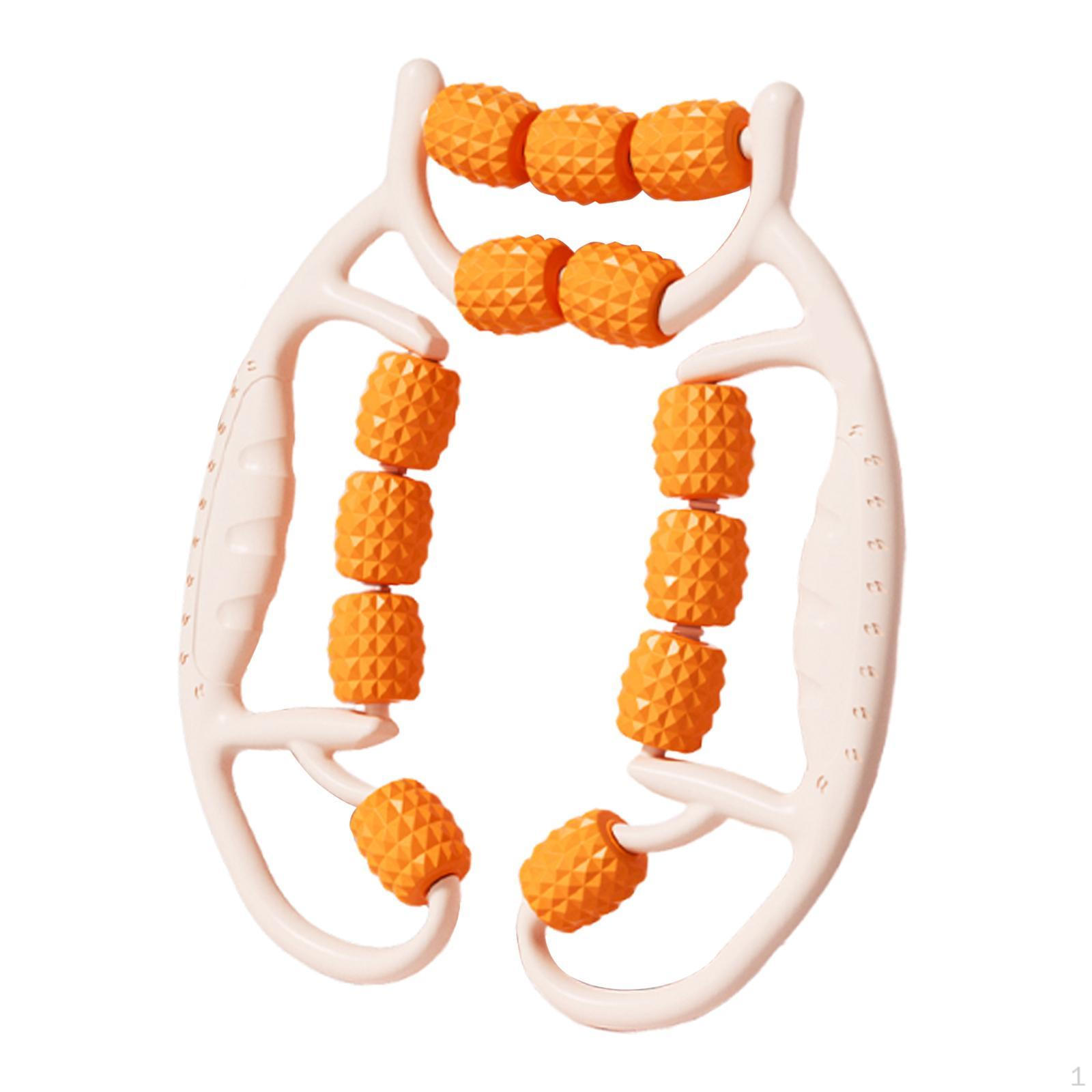 

Ручной массажер для ног с 13 колесами, роликовый массажер для фитнеса оранжевый