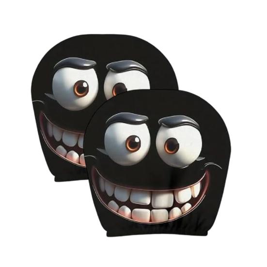 2Pcs Funny Cartoon Car Headrest Covers Easy Installation Car Seat Head Rest Protector