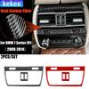 Carbon Fiber Car Accessories Rear Air Vent Interior Trim Cover Soft Sticker For BMW 7 Series F01 730li 740li 750li 2009-2014