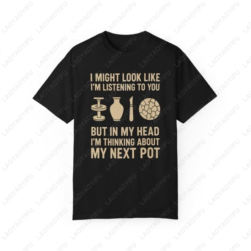 Pottery Lover Unisex Adult Cotton TShirt Funny Ceramic Artist Gift Mydiyclub Clay Set Oneck Printed Tops Women Man Humor Tee S