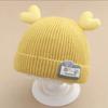 Cappellino invernale per neonato berretto a forma di orso coreano cappello invernale in lana a maglia per bambini berretto tinta unita cappello invernale per neonato con paraorecchie