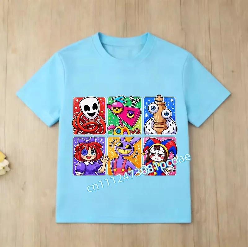 The Amazing Digital Circus Kids Tshirts Cartoon Printed Tshirt Boys Casual Sports Short Sleeves Tops Summer Children Clothing