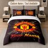 Custom Bedding Set Manchester United Pattern, Print Name Text 1 Duvet Cover Plus 2 Pillowcases Home Textile