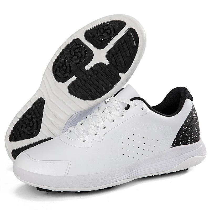 Fashionable Professional Golf Shoes for Men Quality Flat Walking Leather Sneakers Blue Black Man Golf Shoes Big Size