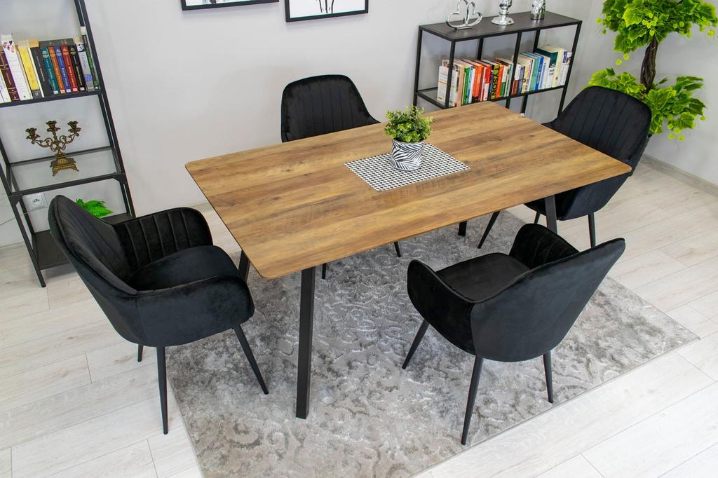 LUGO Chair - Black Velvet / Black Legs X 1