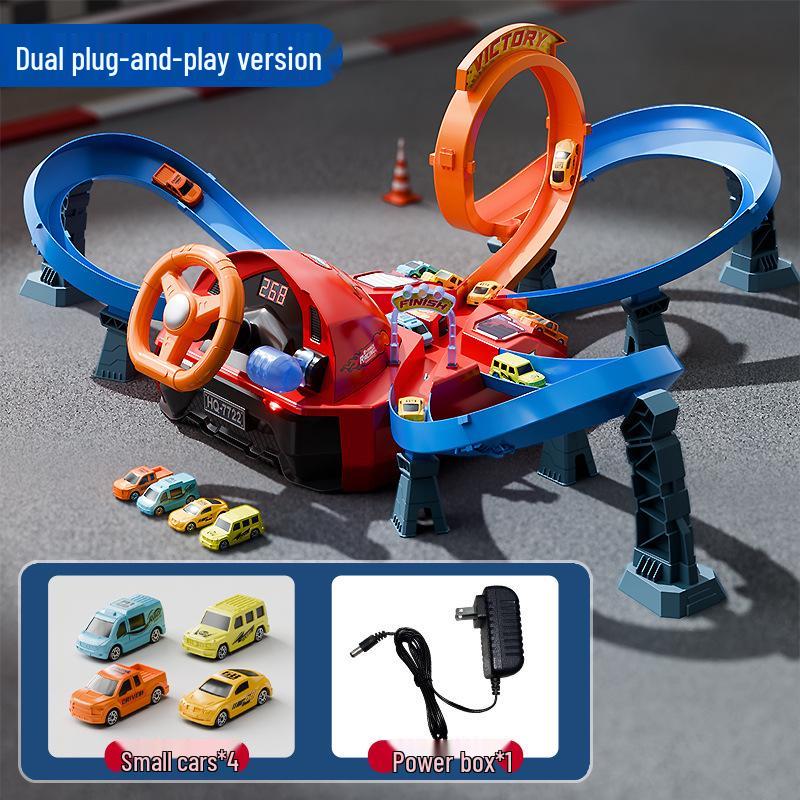 Stunt Track Electric Toy Car with Lights & Music