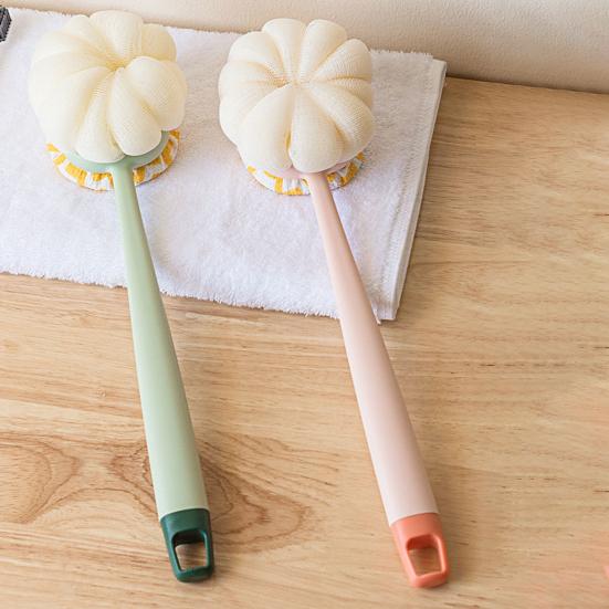 Bath Brush Ergonomic Design Long-Handled Back Scrubber Double Head Gentle Exfoliation Shower Body Scrubber
