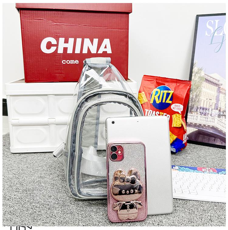 Clear Chest Bag Women Men Waterproof Transparent PVC Crossbody Travel Pouch Outdoor Sports Phone Sling Shoulder Bag Daypack Sac