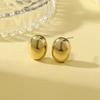 Chic Brushed Small Bean Stud Earrings - Elegant French Design, Unique Niche Style.