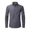 Men's Solid Color Long Sleeve Button Down Shirt Slim Fit Business Casual Top.