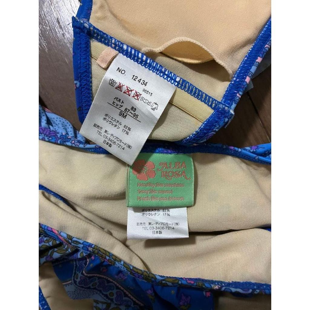Used ALBA ROSA Bikini Paisley Pattern Ruffles Blue