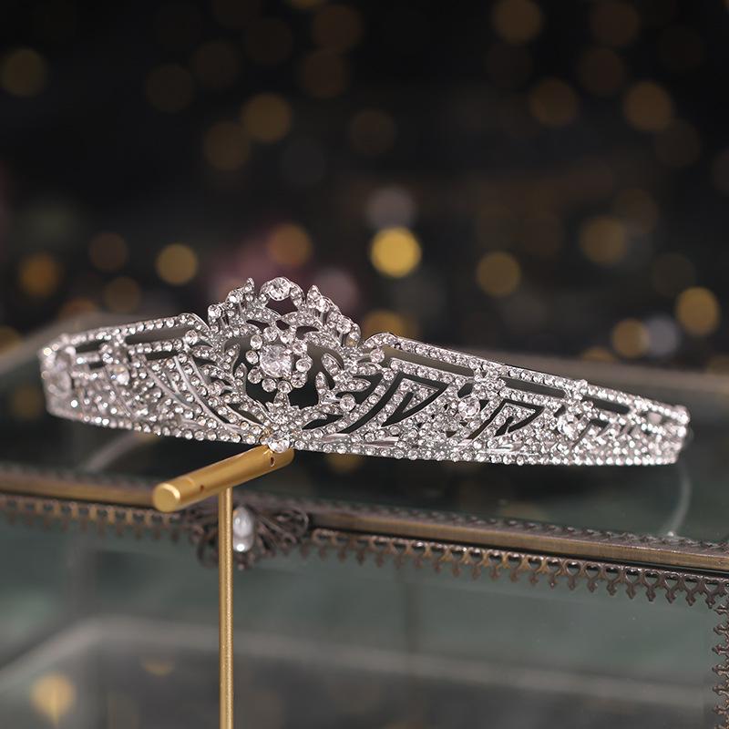 Tuanming Elegant Rhinestone Bridal Headpiece: Classic Alloy Wedding Hair Crown Accessory