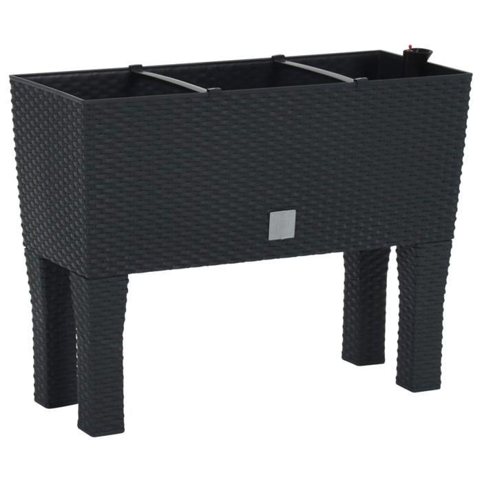 Maison Exclusive - Lit surélevé de jardin Anthracite 60x25x46 cm PP Rotin