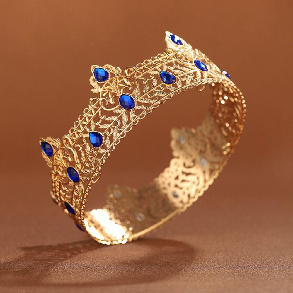 Hair Ornaments Baroque Crown Shiny Princess Tiara Elegant Rhinestone Crown Man